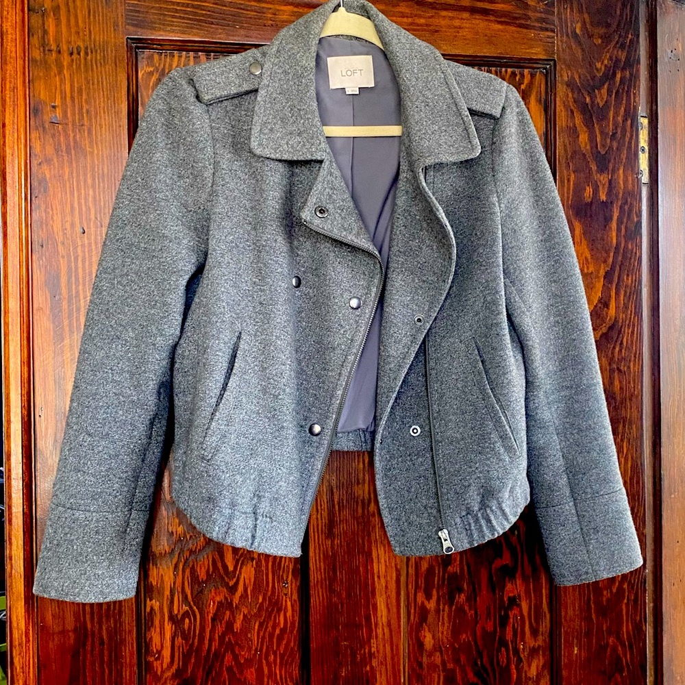 Ann Taylor Grey Moto jacket